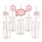 Big Dot of Happiness Rose Gold Grad - Paper Straw Decor - 2026 Graduation Party Striped Decorative Straws - Set of 24